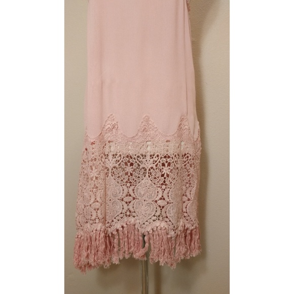 Blush toned Festival Bohemian cover up vest - Picture 2 of 7